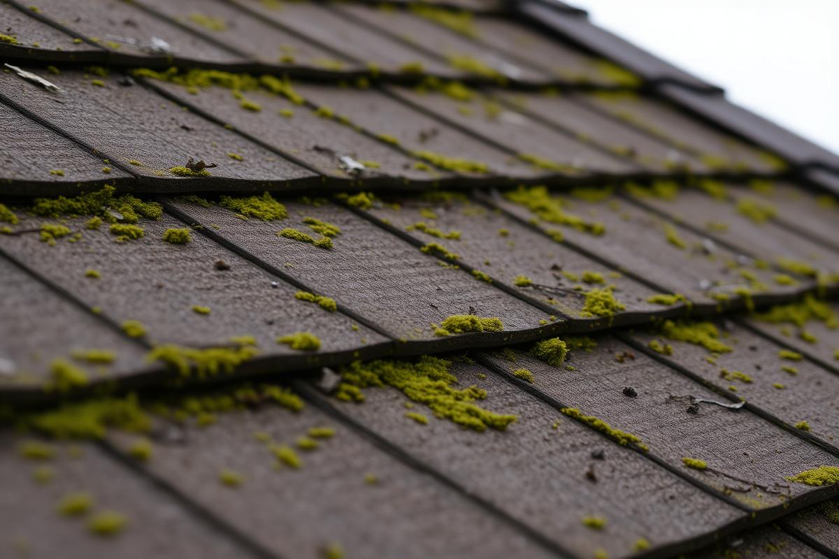 Roof shingles – before cleaning